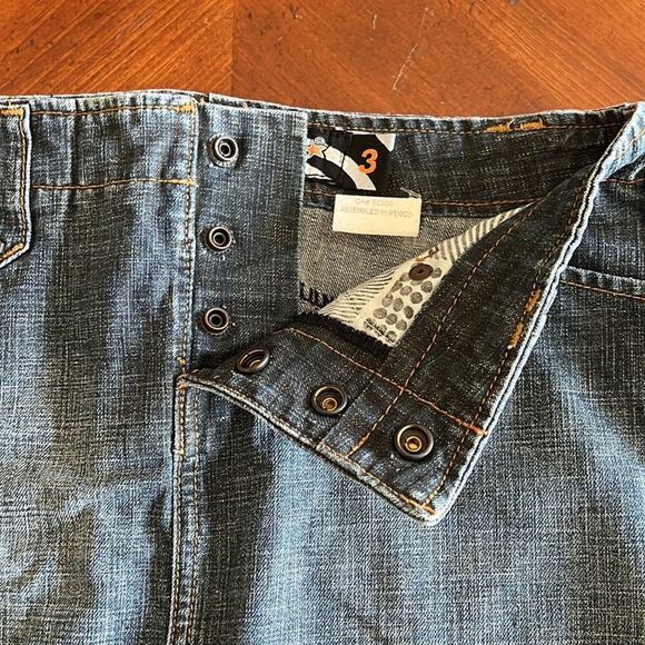 Volcom Juniors Size 3 Blue Denim Mini Jean Skirt Y2K - Picture 3 of 7